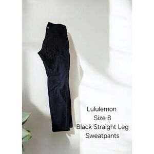 Lululemon Size 8 Black Straight Leg Sweatpants